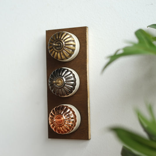 Retro Ceramic Round Toggle Switch #Gold