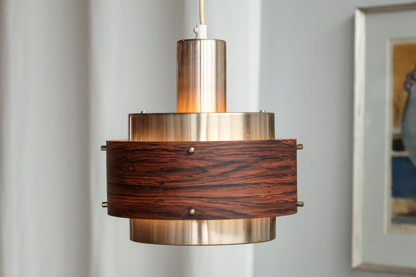 丹麥 玫瑰木飾帶 黃銅 吊燈 OLDANMARK