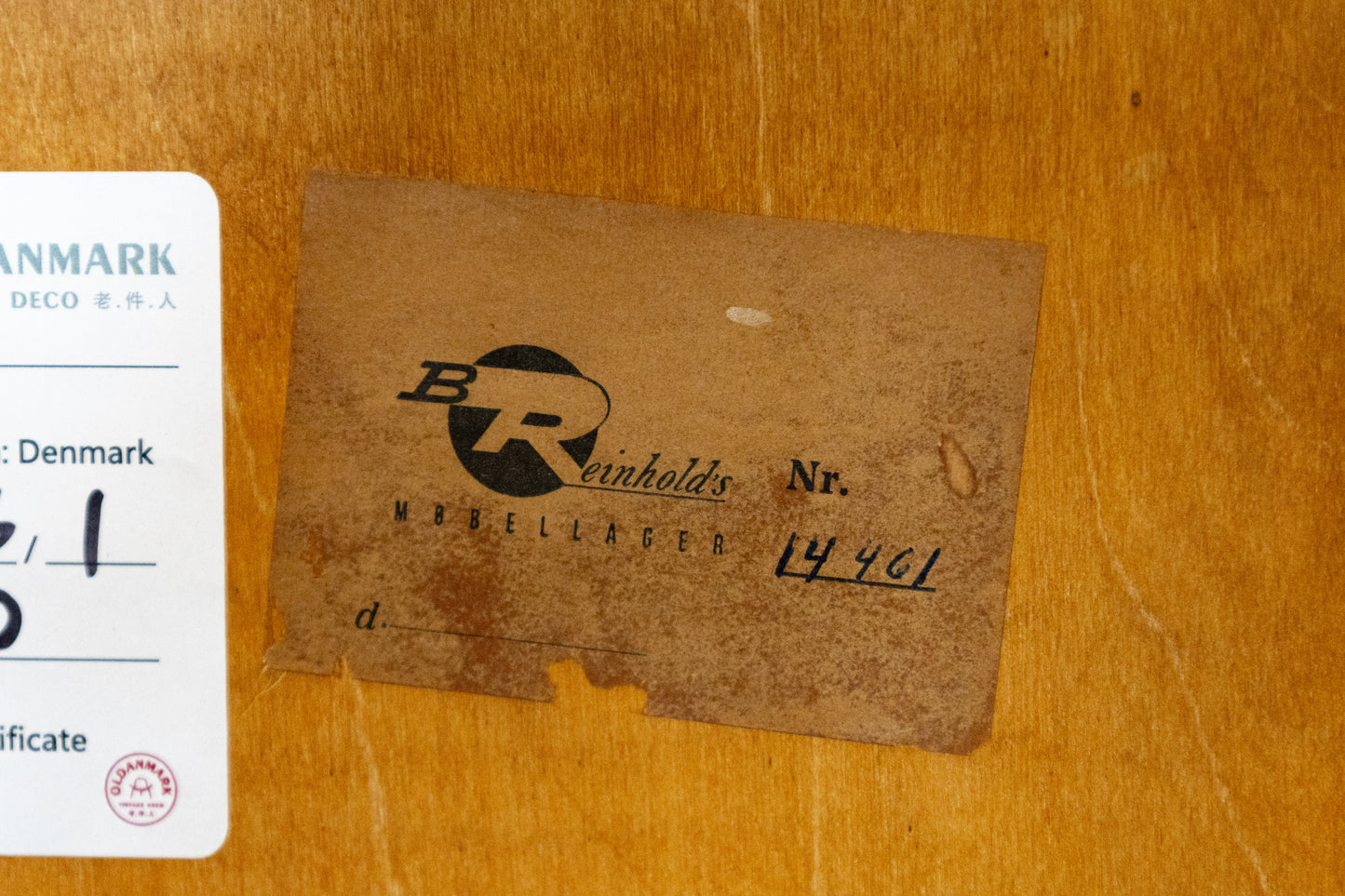 丹麥 柚木 上翻式 鏡面 化妝 寫字櫃 OLDANMARK