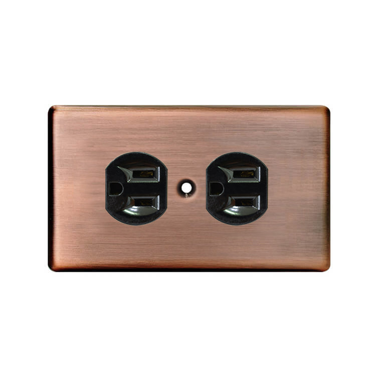 Metal series American copper switch socket