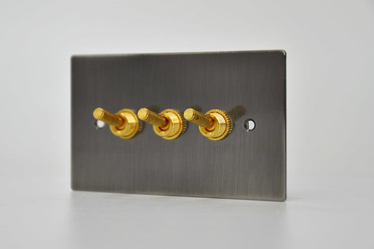 Brass diamond pattern lever