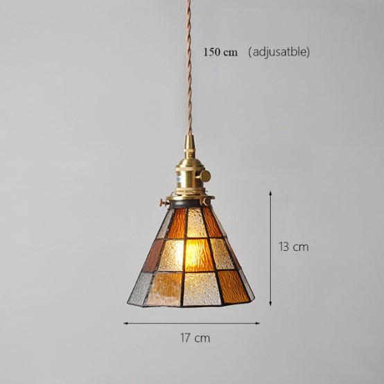 Stained glass tapered chandelier