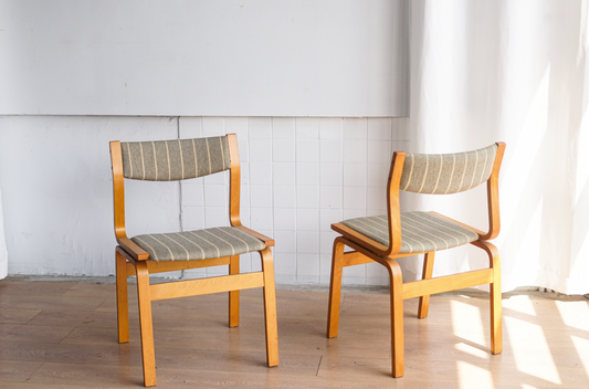 丹麥 灰色條紋 櫸木 餐椅