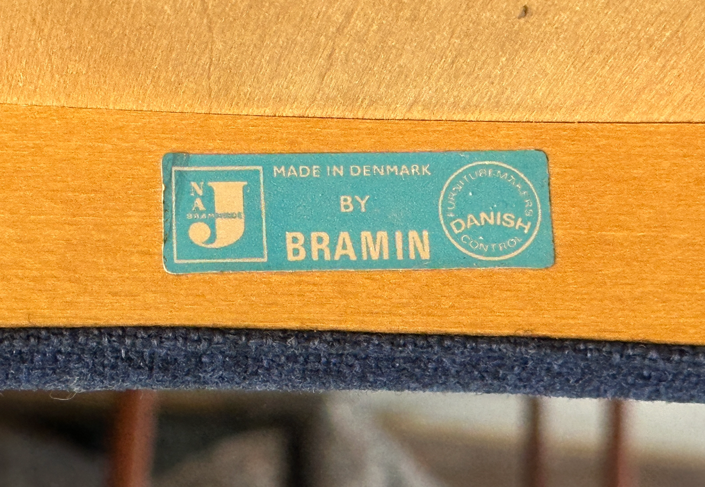 丹麥 BRAMIN 玫瑰木 典雅深藍 餐椅