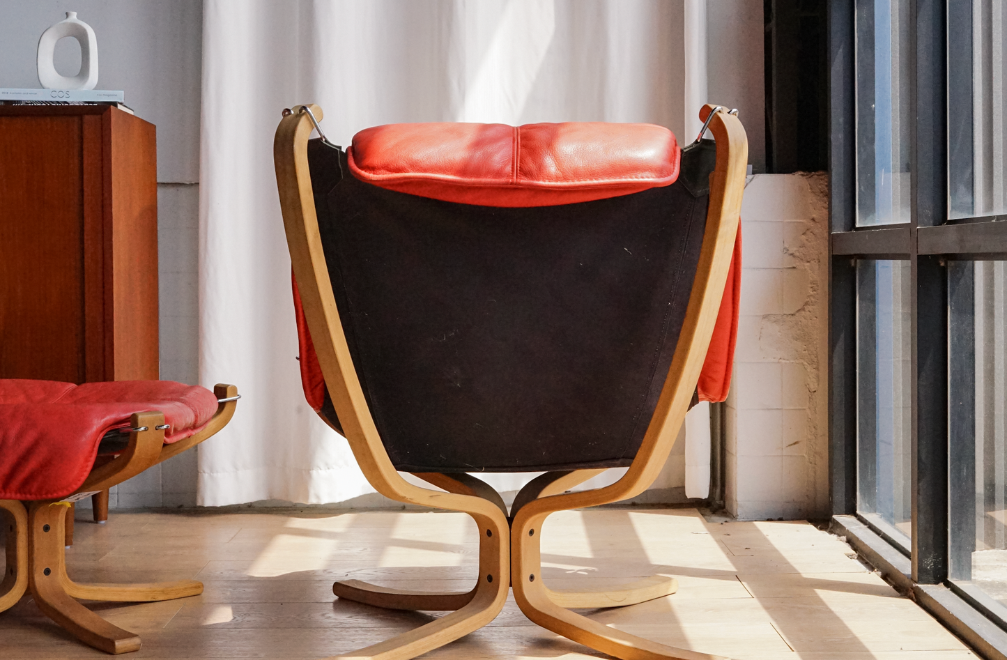 Falcon chair 獵鷹 古典紅皮革 椅凳組