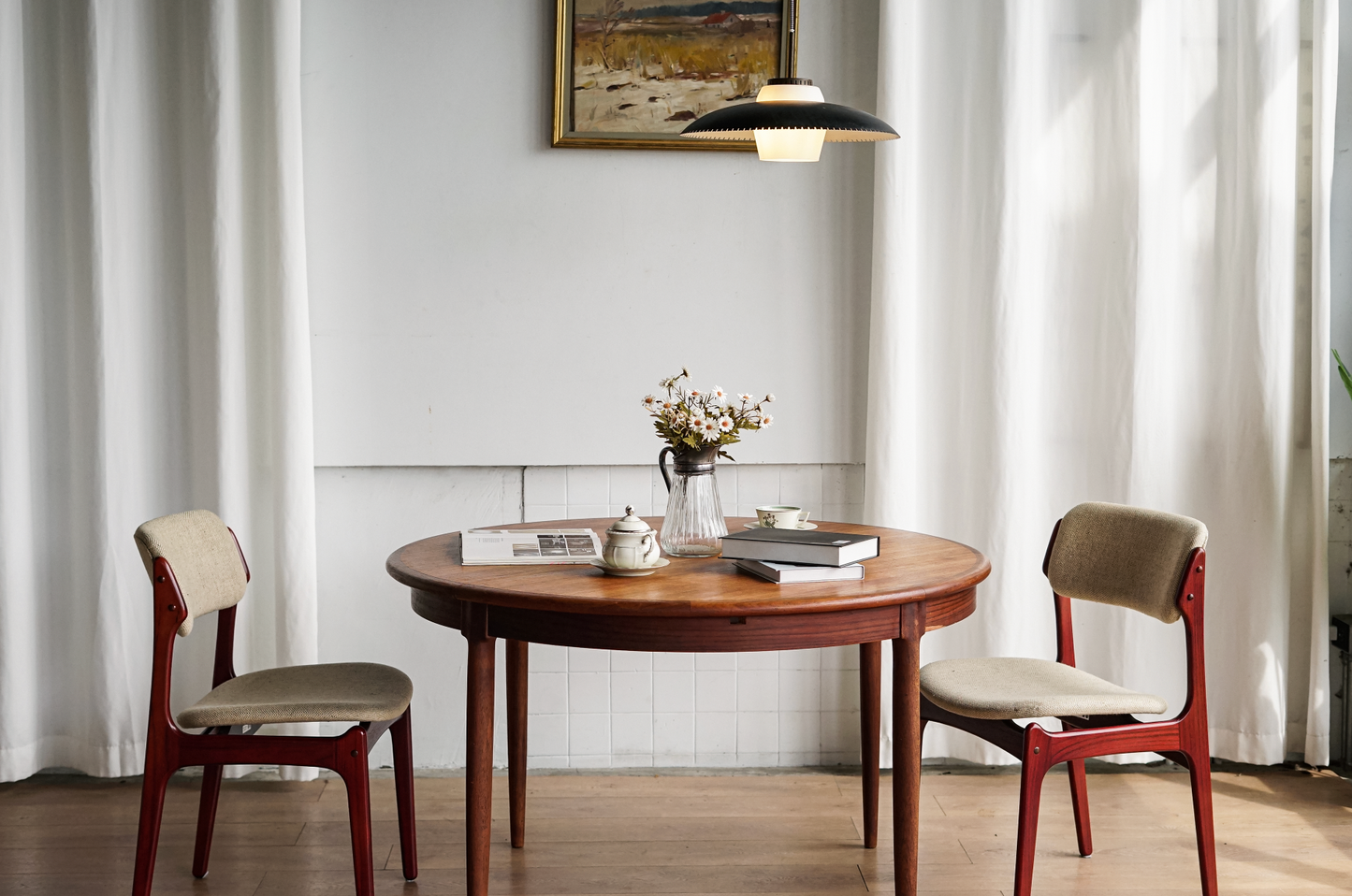 丹麥 Niels O. Møller Model 15 柚木 蝴蝶延伸餐桌