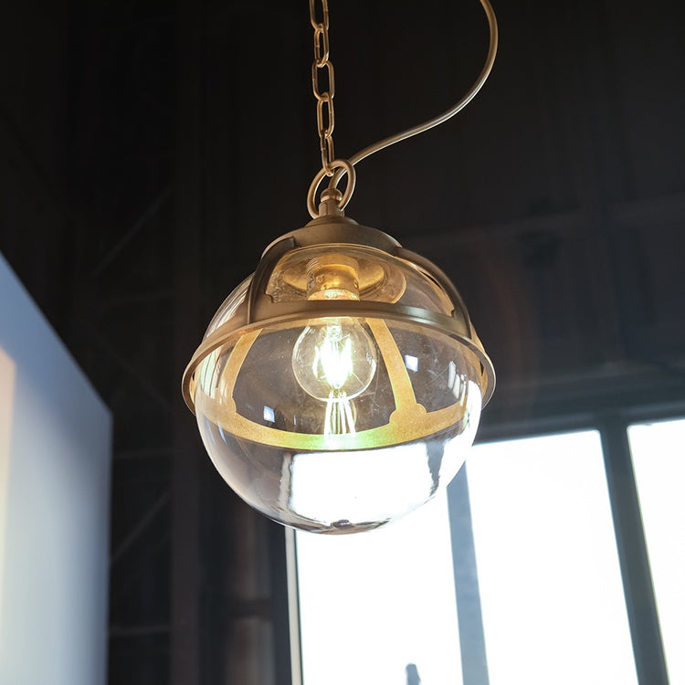 brass transparent ball chandelier