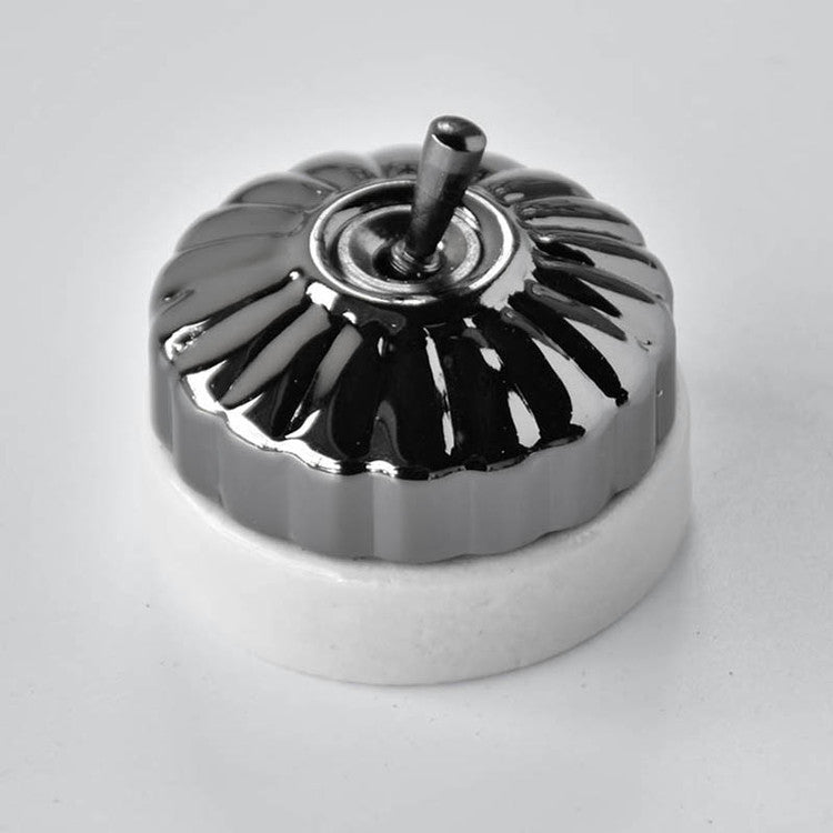 復古黃銅圓形開關 (三開含木質背板販售)