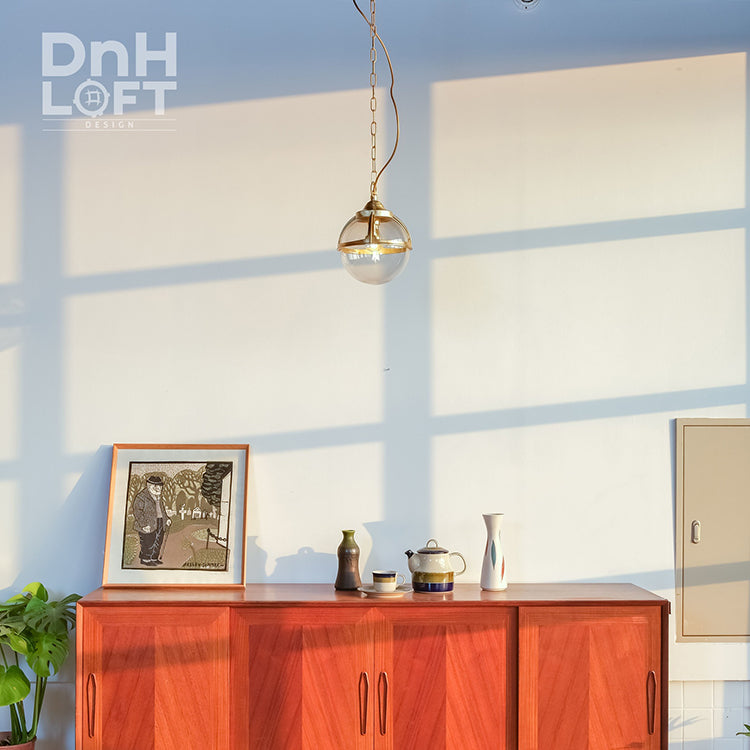 brass transparent ball chandelier