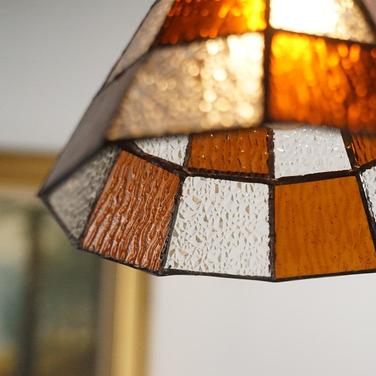 Stained glass tapered chandelier