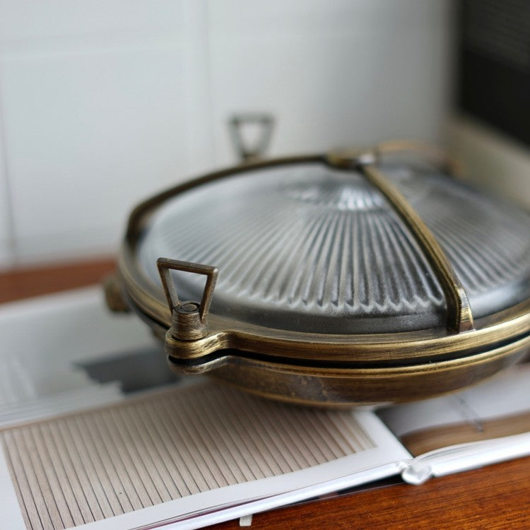 Brass round mesh wall light-02