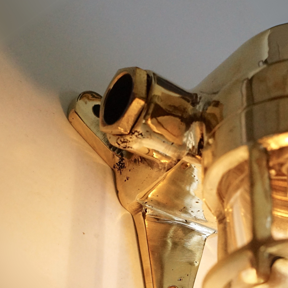 Wall-mounted copper lamp-old pieces