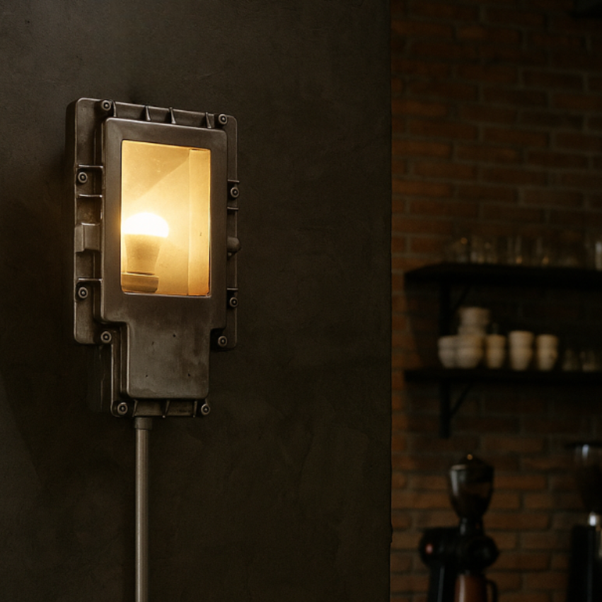 German cast iron wall light