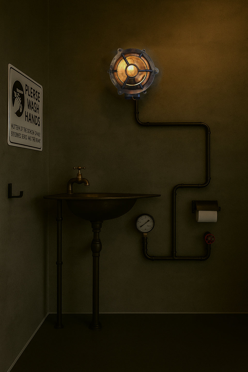 Shield type old wall lamp