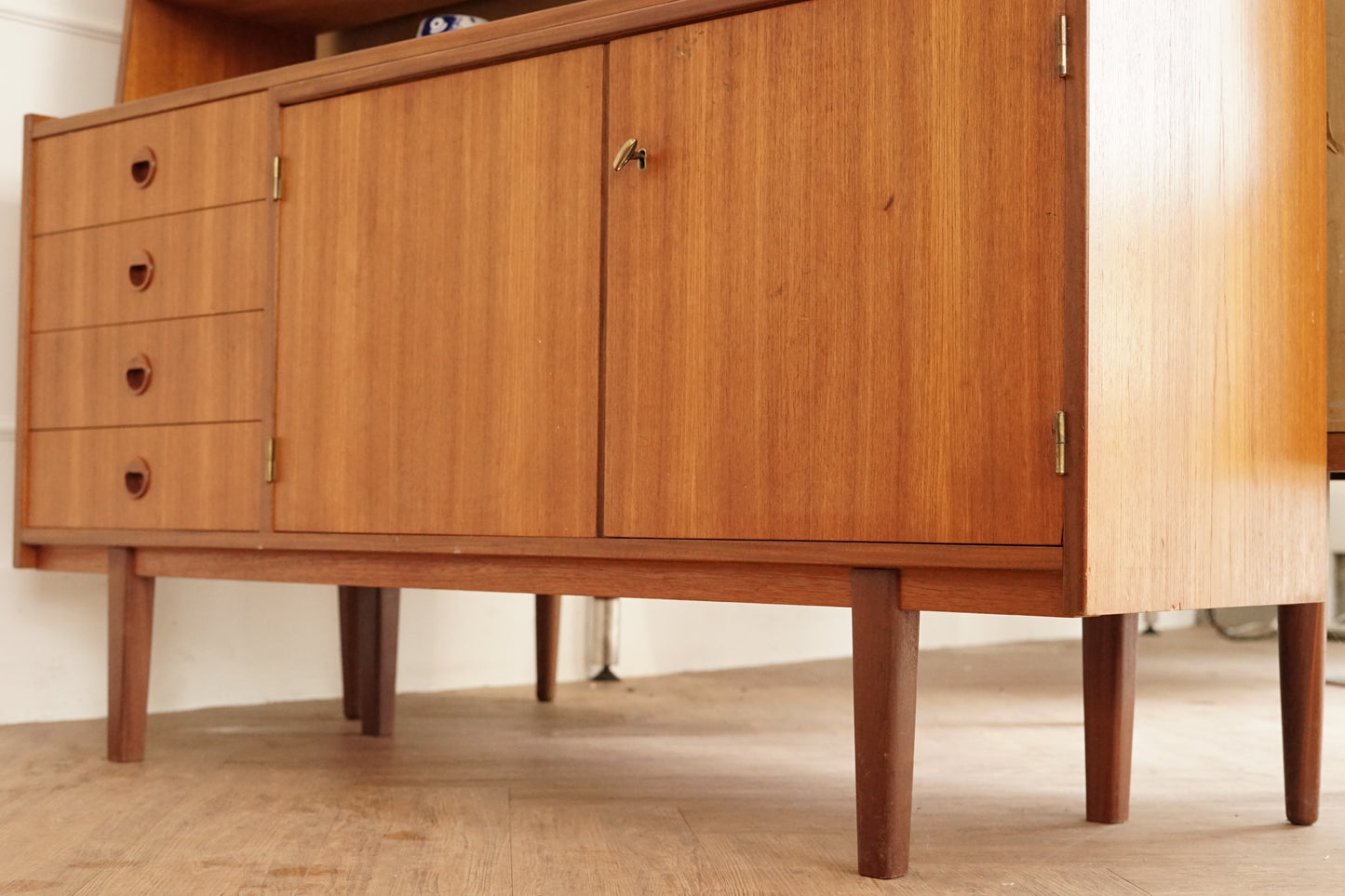 丹麥 柚木 滑門 書櫃/展示櫃