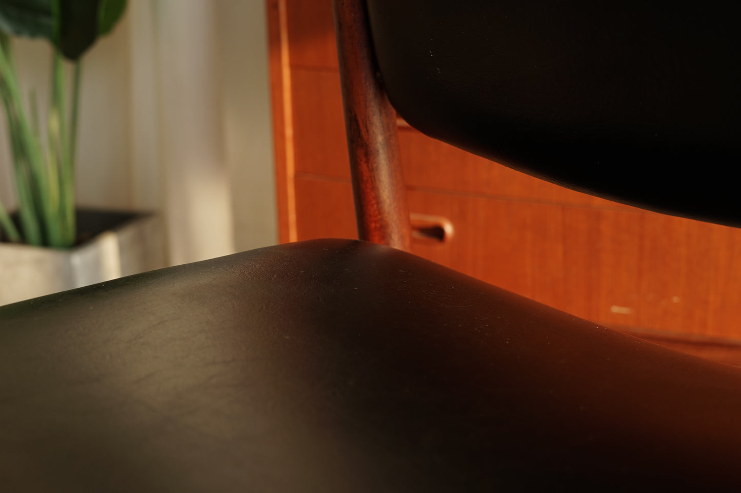 丹麥 柚木 皮革 扶手椅