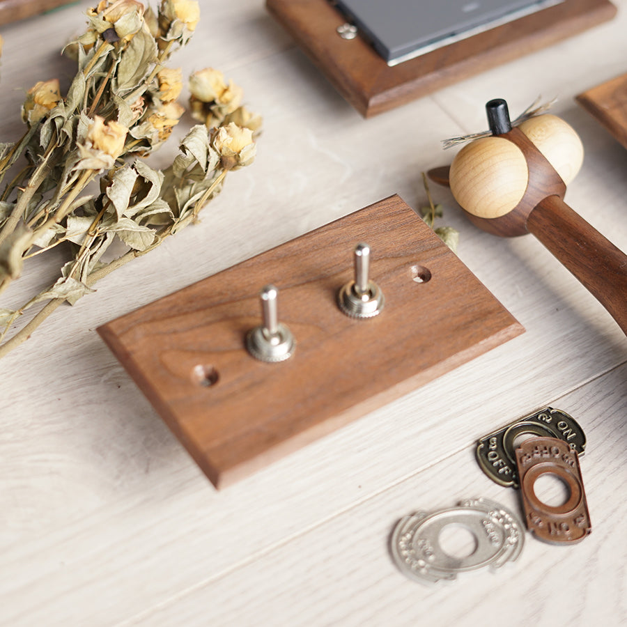 Walnut solid wood panel-lever