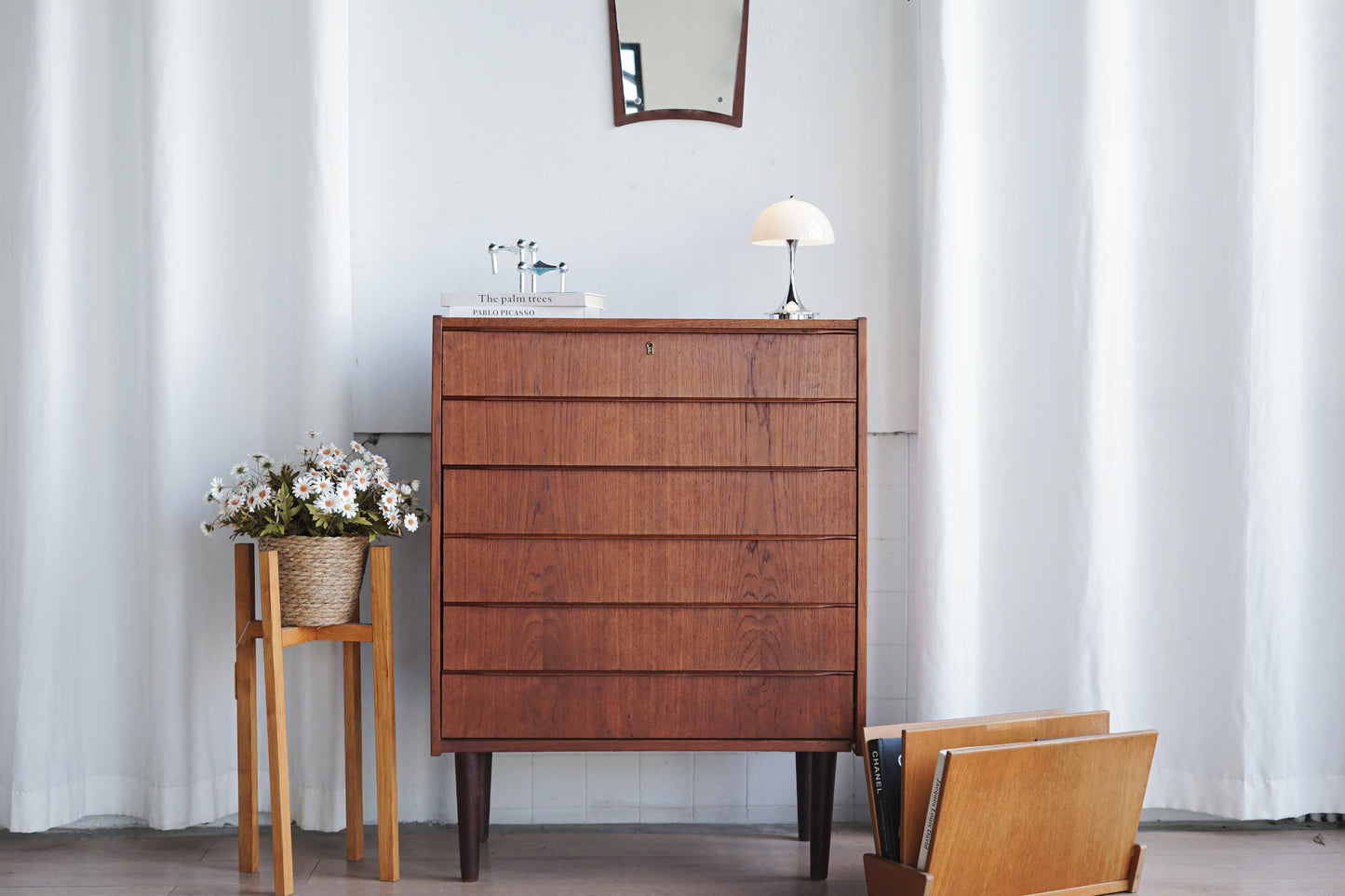 丹麥 柚木 經典 六抽 高斗櫃