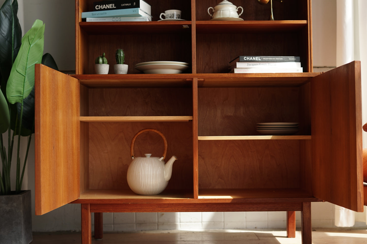 丹麥 柚木 方格 收納 邊櫃/書櫃