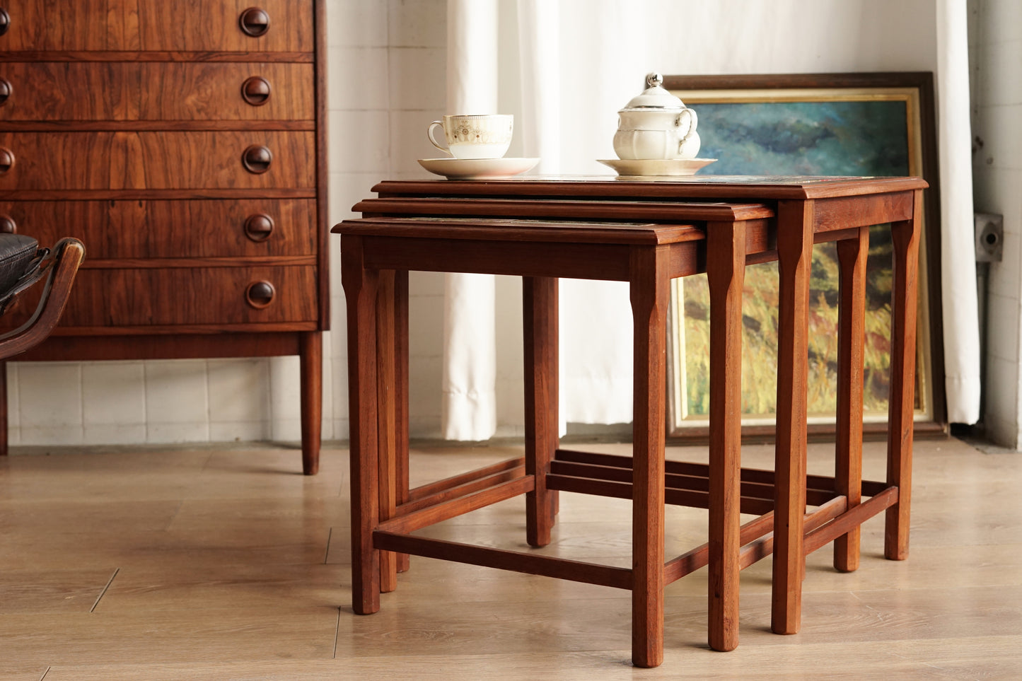 丹麥 皇家瓷磚 三連桌