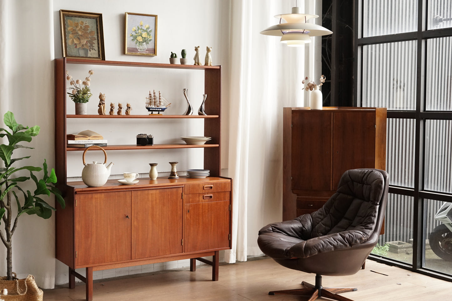 丹麥 柚木 餐邊展示櫃