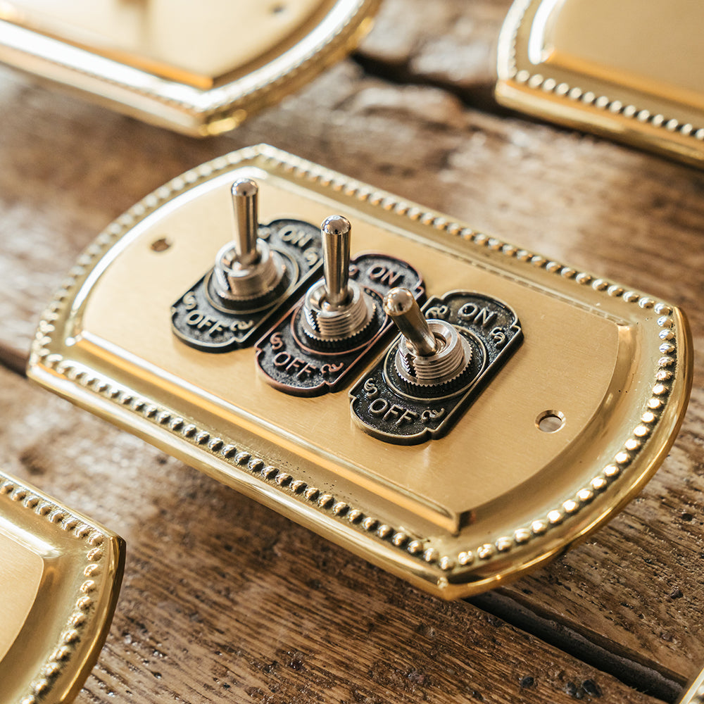 Retro brass switch panel-lever