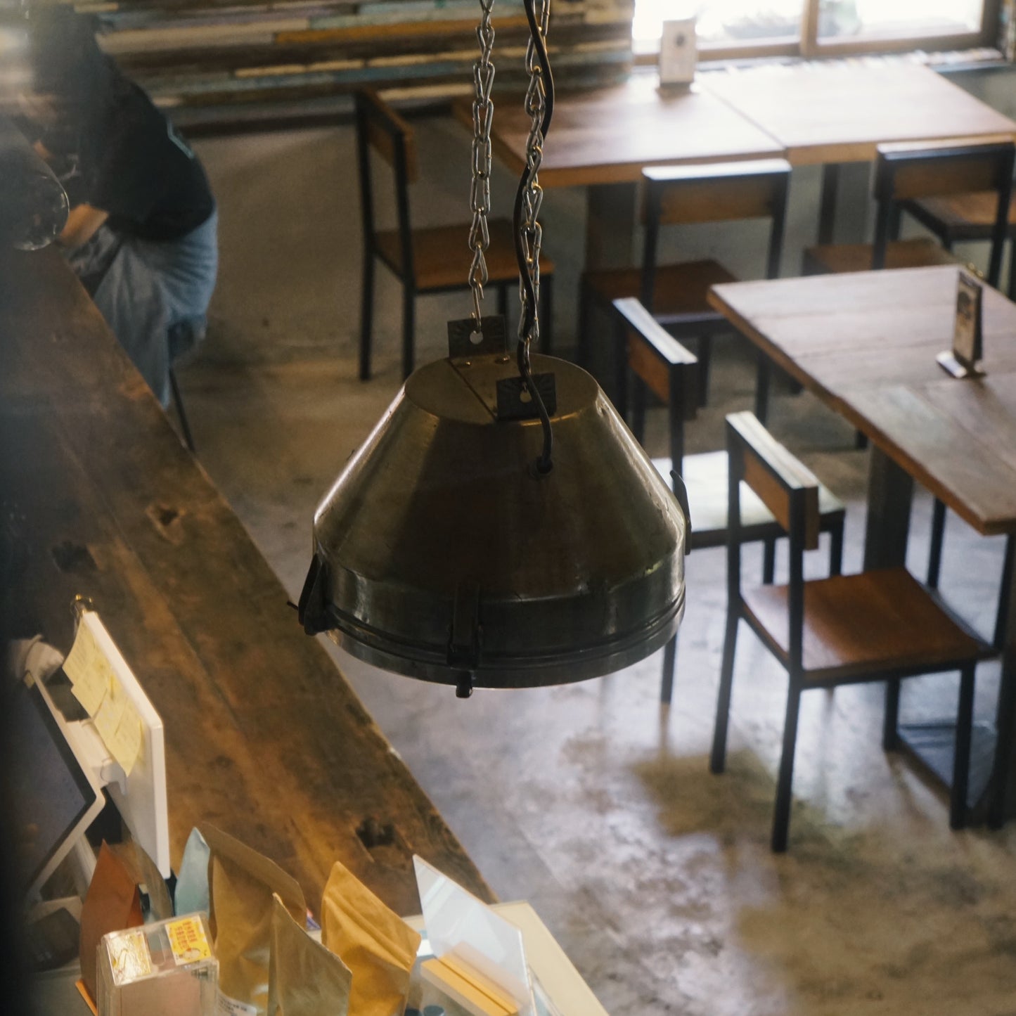 British ship type cargo hold chandelier