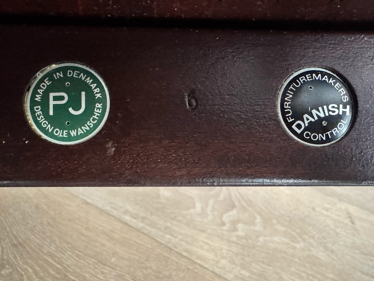 丹麥 Ole Wanscher 桃花心木 藍色 扶手椅