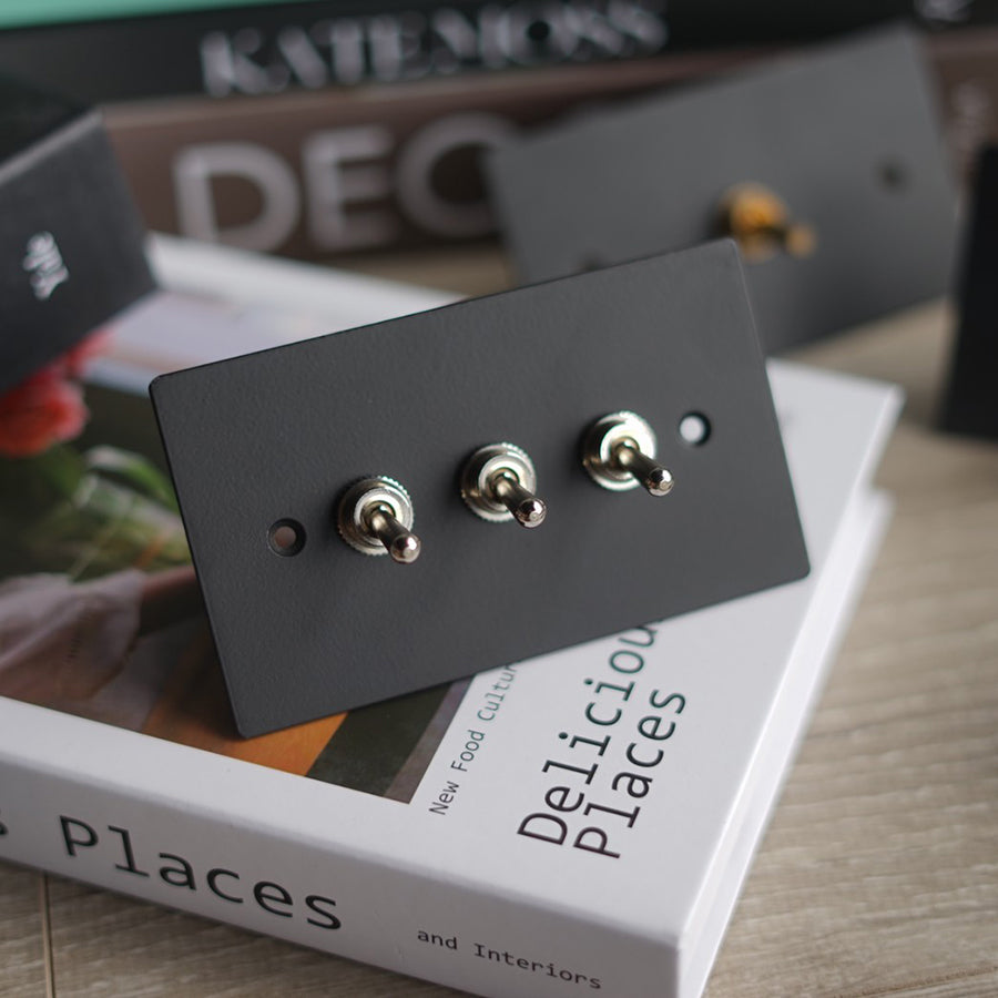 Matt black stainless steel panel-lever