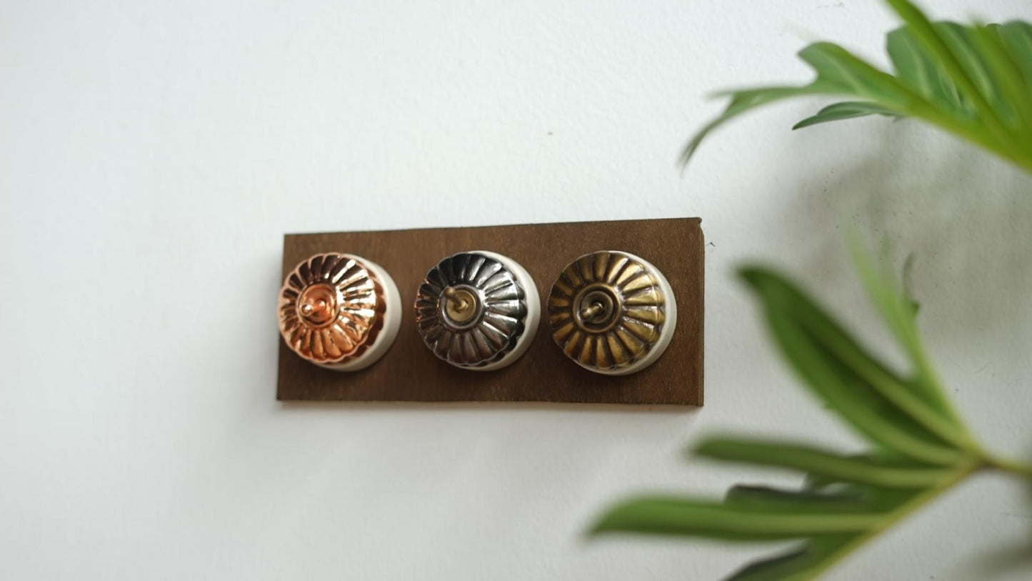 Retro Ceramic Round Toggle Switch #Rose Gold