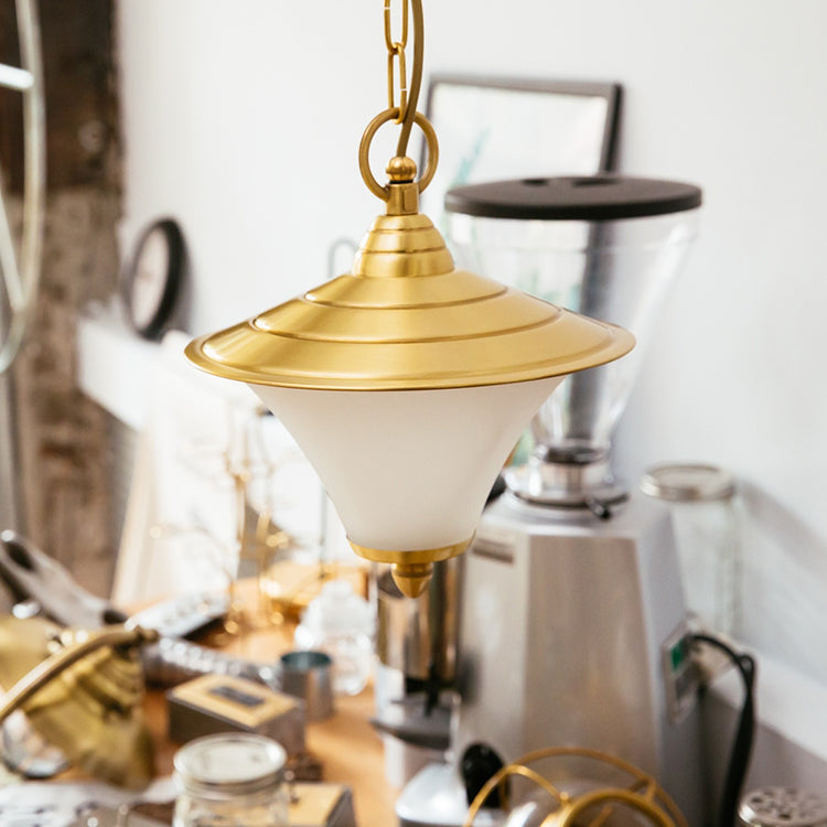 Threaded bamboo hat chandelier