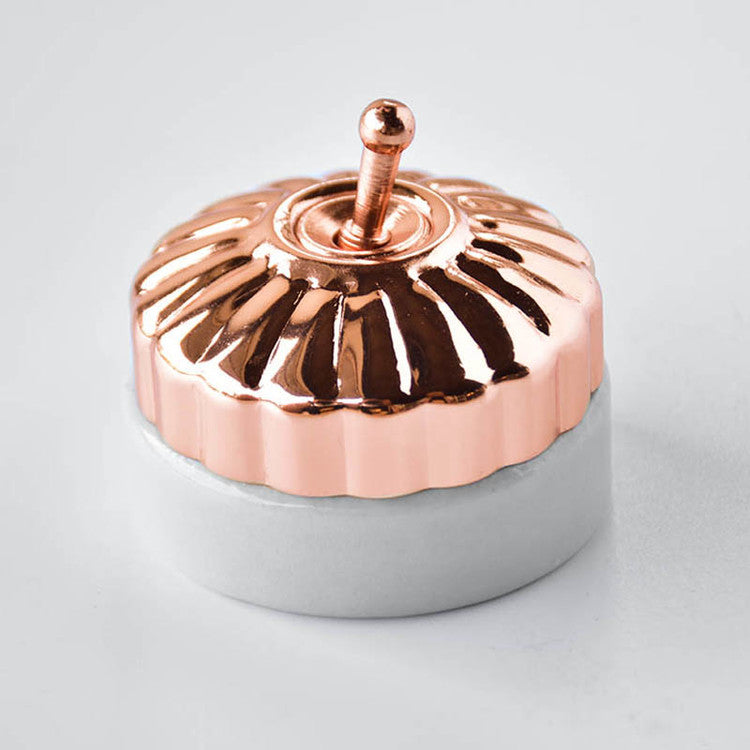 復古黃銅圓形開關 (三開含木質背板販售)