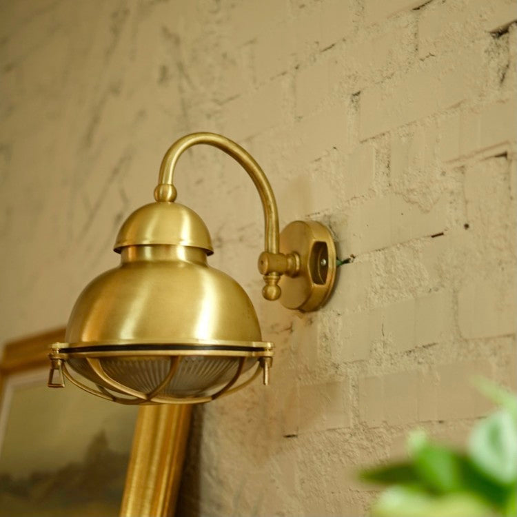 brass mesh wall light