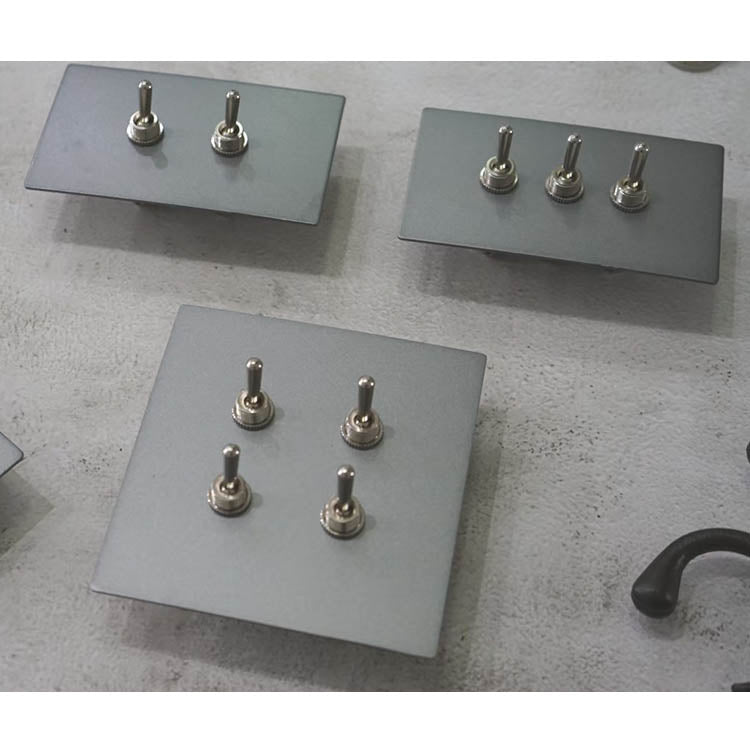 Iron gray screwless panel-lever