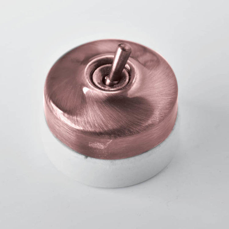 Retro Ceramic Round Toggle Switch#Red Copper