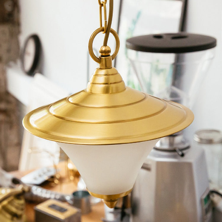 Threaded bamboo hat chandelier