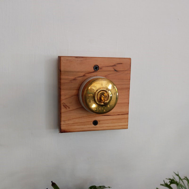 Retro Ceramic Round Toggle Switch #Gold