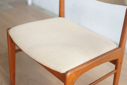 丹麥 柚木 米白 餐椅
