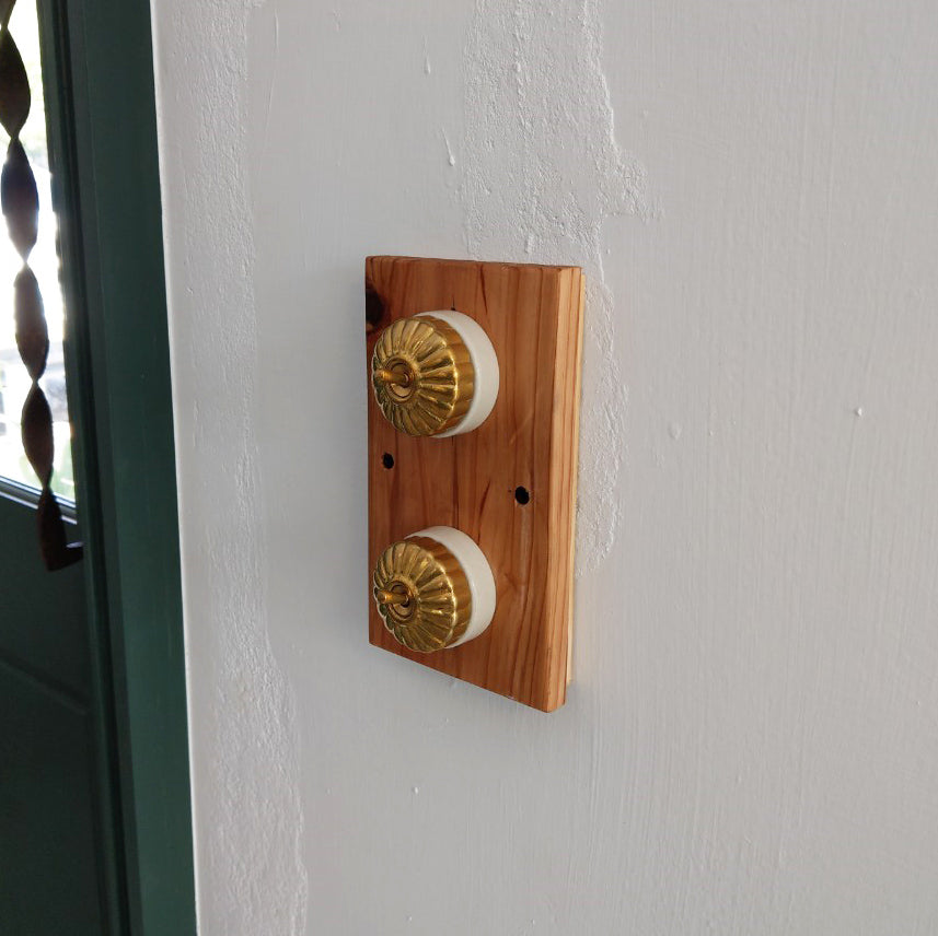 Retro Ceramic Round Toggle Switch #Gold