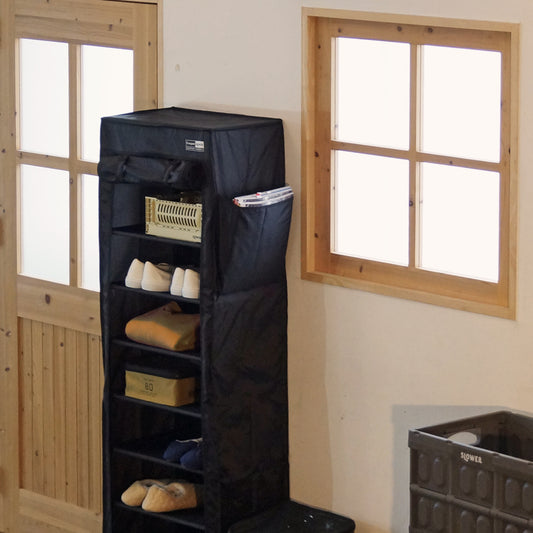 DUSTPROOF SHOERACK Cooper military-style roll-top multi-compartment storage cabinet