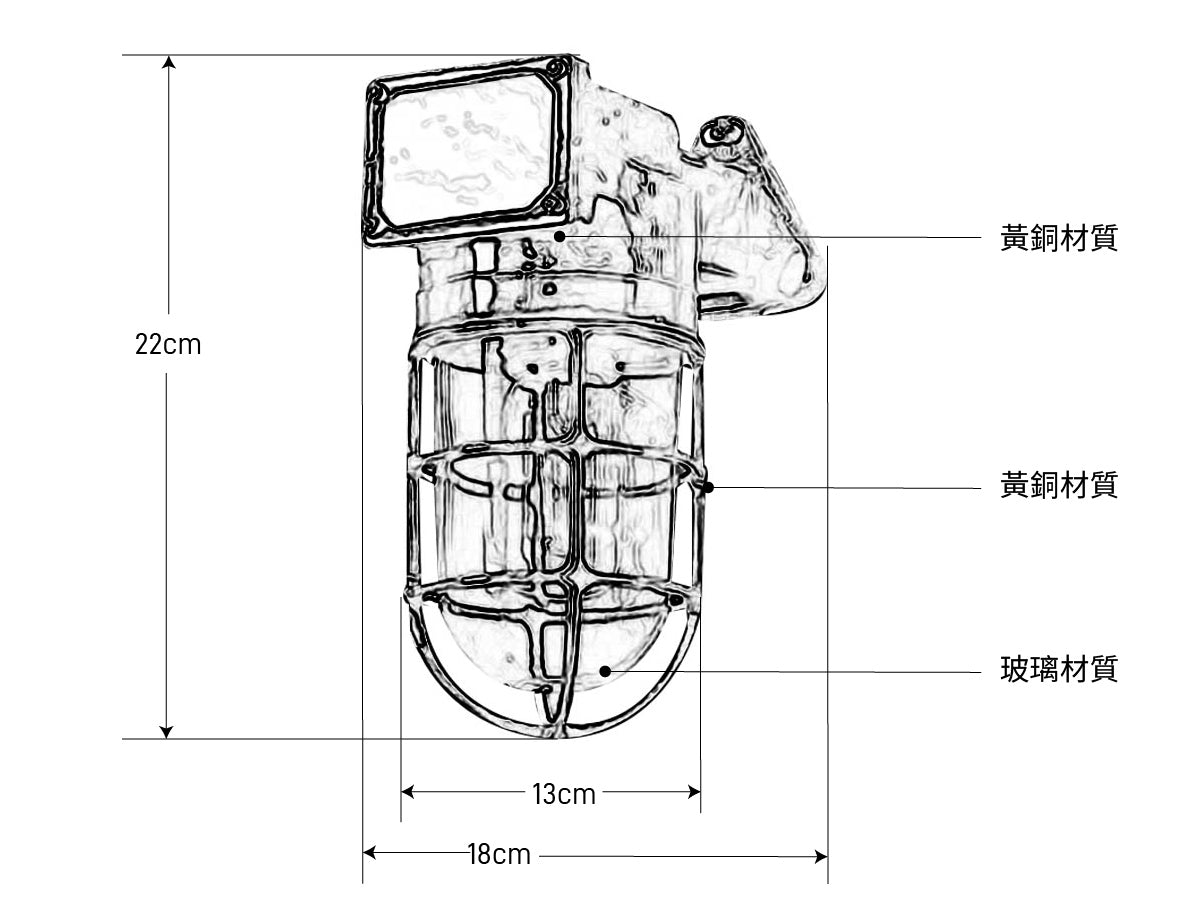 電火工業 DnH LOFT ｜工業風燈具｜壁掛銅燈-老件