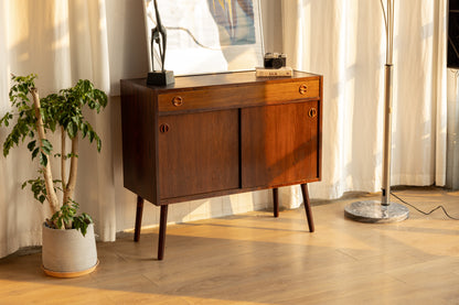 丹麥 玫瑰木 滑門 單抽 邊櫃 OLDANMARK