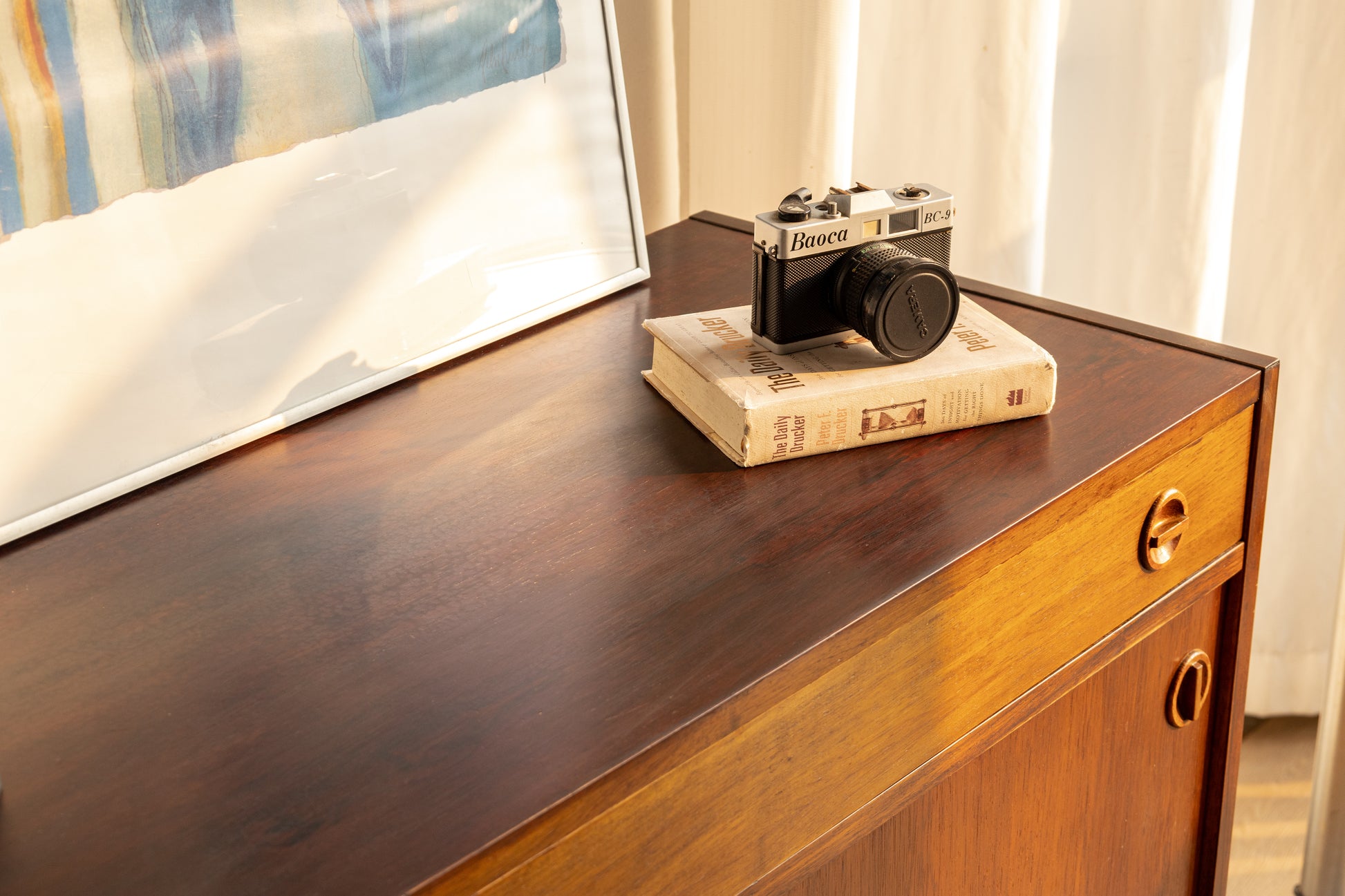 丹麥 玫瑰木 滑門 單抽 邊櫃 OLDANMARK