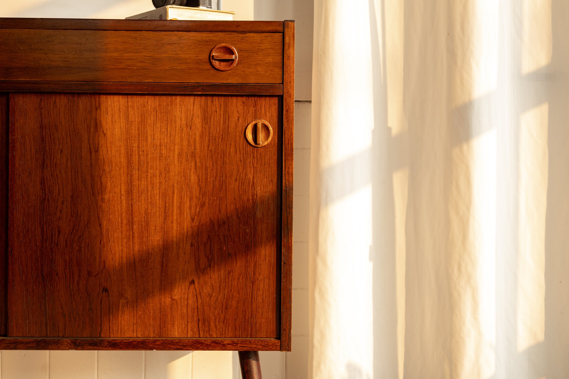 丹麥 玫瑰木 滑門 單抽 邊櫃 OLDANMARK