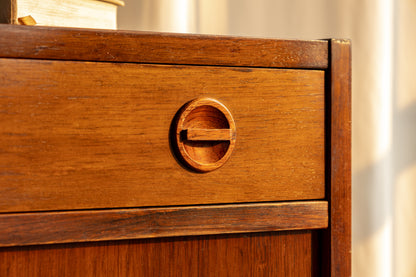 丹麥 玫瑰木 滑門 單抽 邊櫃 OLDANMARK