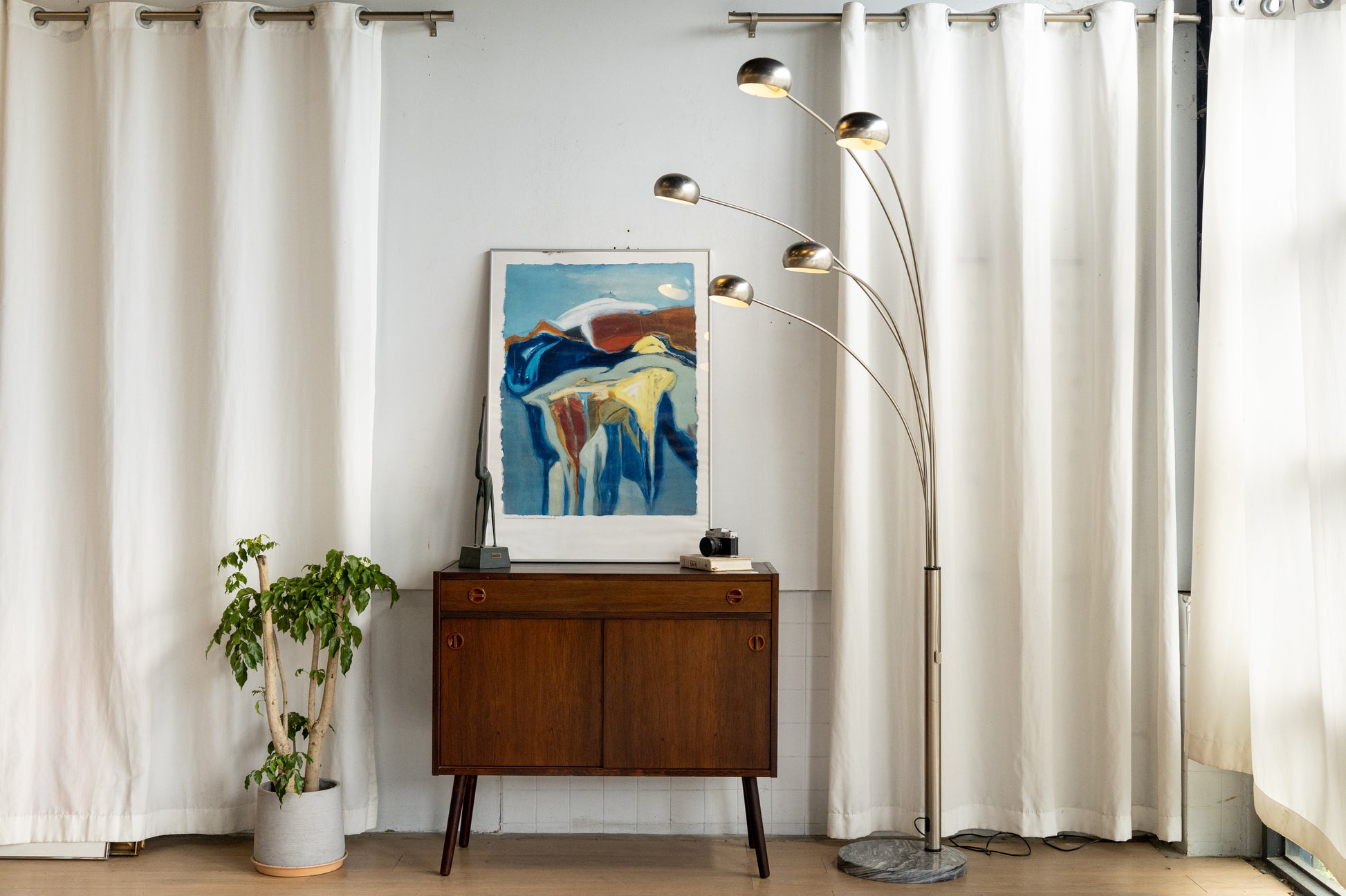 5-Arm Floor Lamp 立燈 霧面銀 OLDANMARK