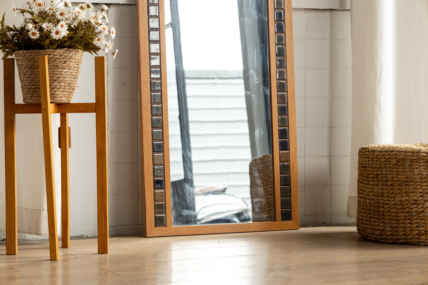 丹麥 橡木 磁磚 玄關鏡 OLDANMARK
