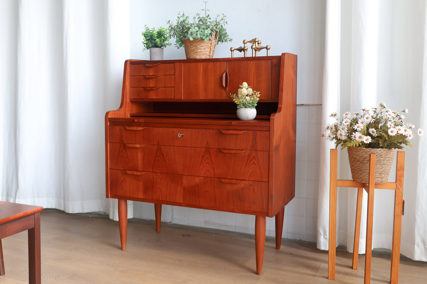 丹麥 柚木 復古 寫字櫃 OLDANMARK