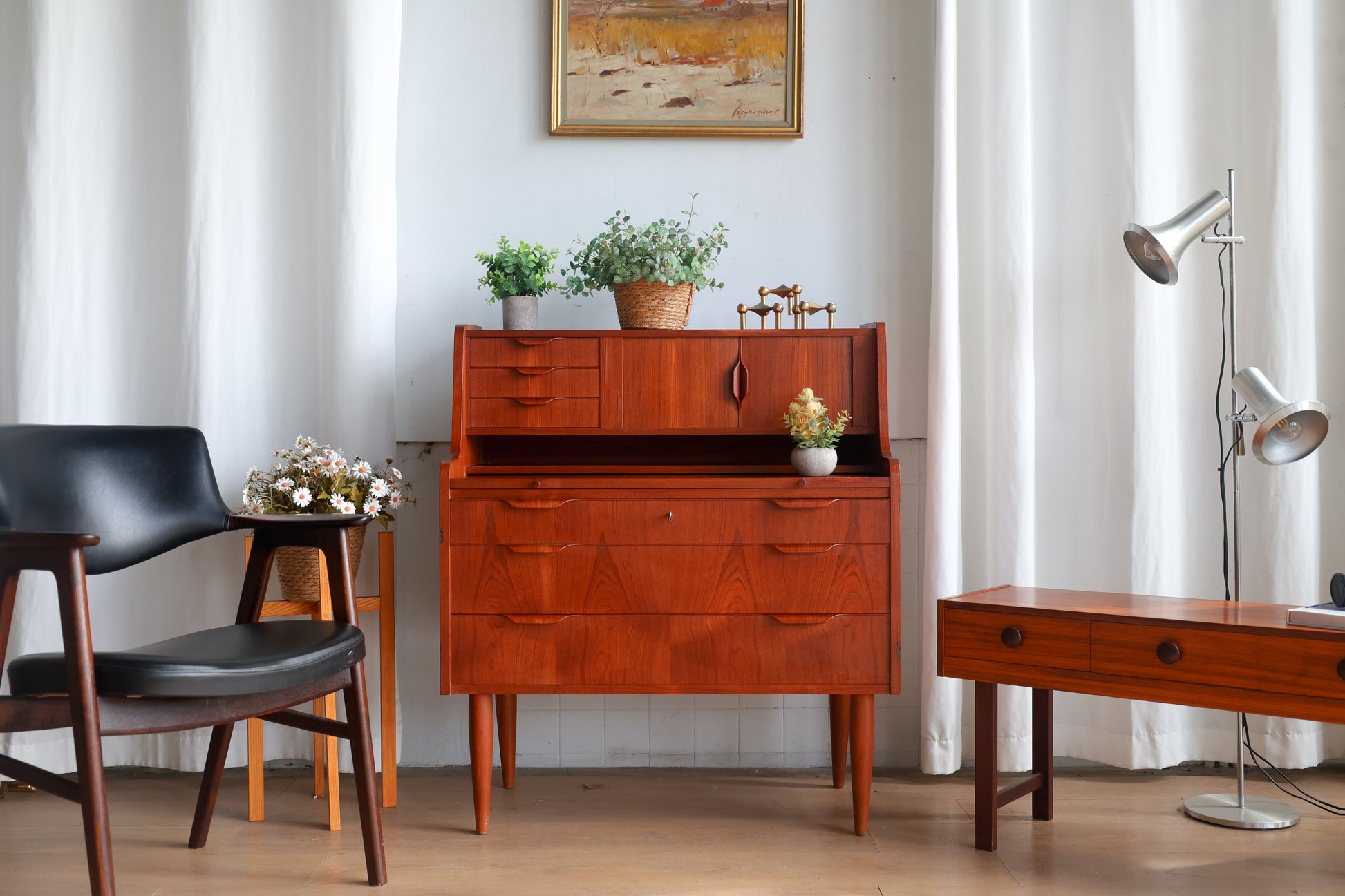 丹麥 柚木 復古 寫字櫃 OLDANMARK