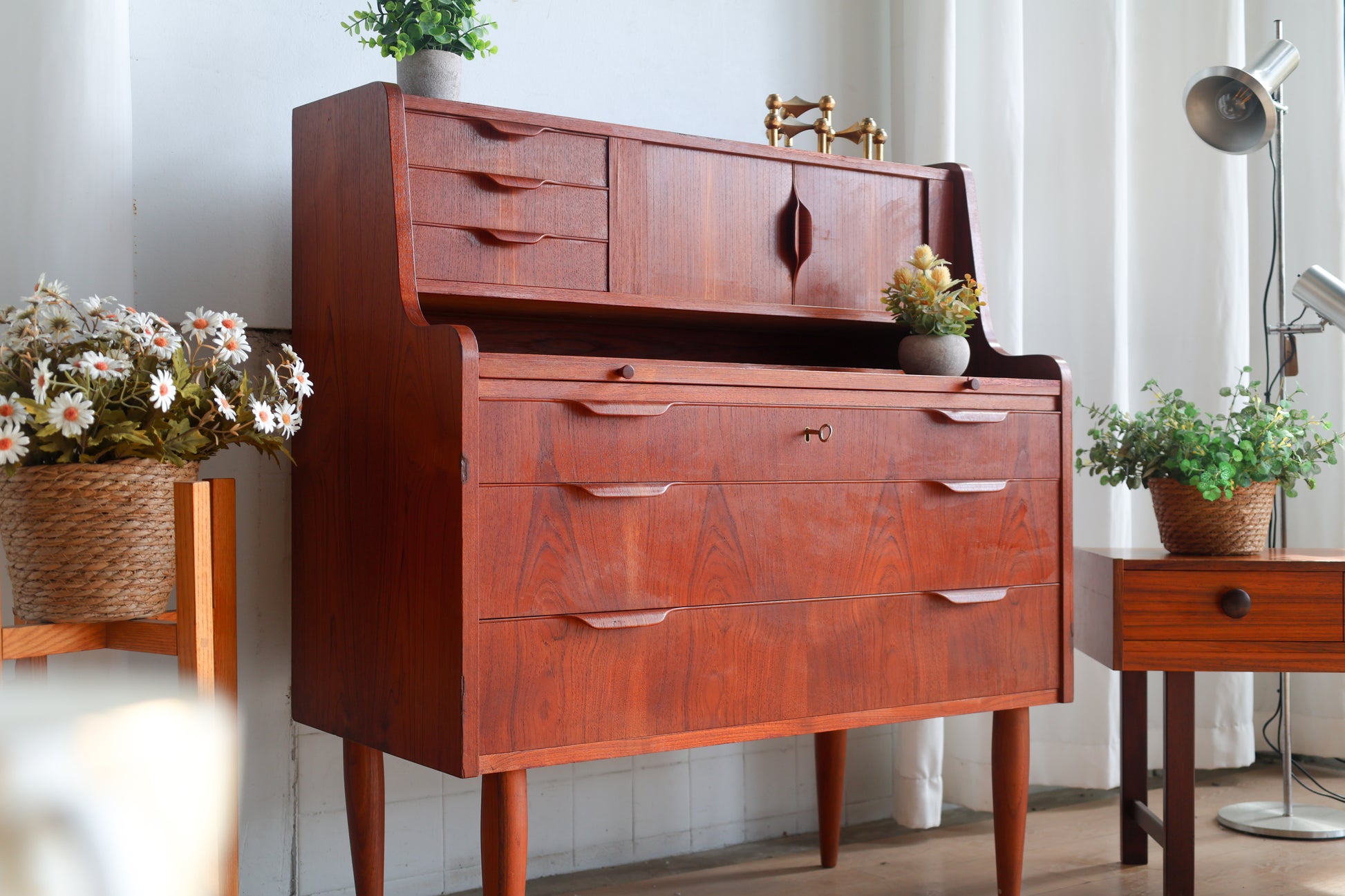 丹麥 柚木 復古 寫字櫃 OLDANMARK